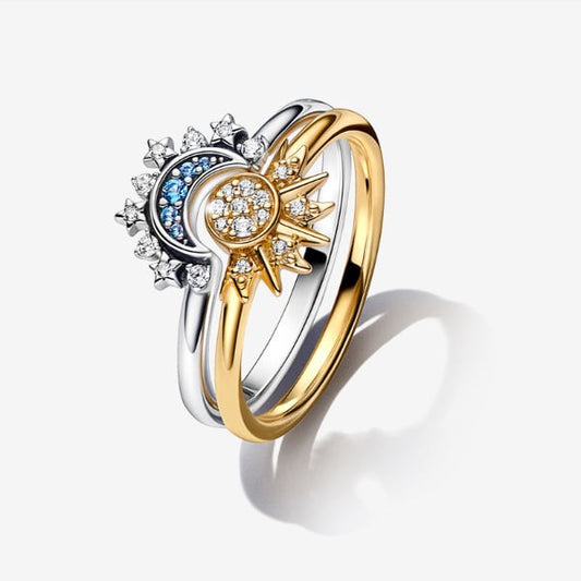 sun & moon ring set